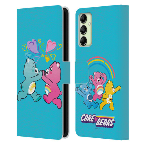Care Bears Characters Funshine, Cheer And Grumpy Group 2 Leather Book Wallet Case Cover For Samsung Galaxy A14 5G