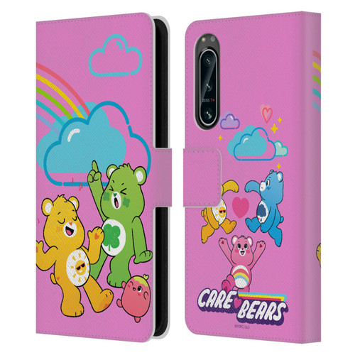 Care Bears Characters Funshine, Cheer And Grumpy Group Leather Book Wallet Case Cover For Sony Xperia 5 IV