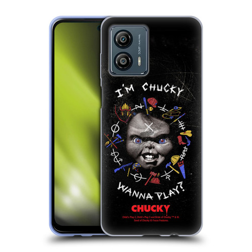 Child's Play Key Art Wanna Play Grunge Soft Gel Case for Motorola Moto G53 5G