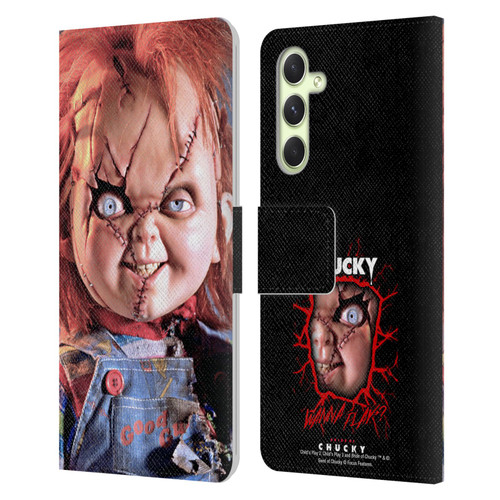 Bride of Chucky Key Art Doll Leather Book Wallet Case Cover For Samsung Galaxy A54 5G