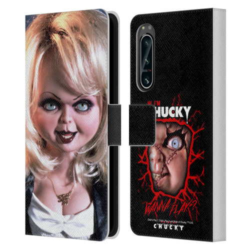 Bride of Chucky Key Art Tiffany Doll Leather Book Wallet Case Cover For Sony Xperia 5 IV