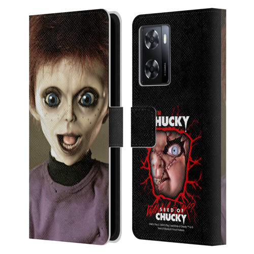 Seed of Chucky Key Art Glen Doll Leather Book Wallet Case Cover For OPPO A57s