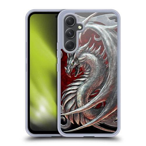 Christos Karapanos Dragons 2 Talisman Silver Soft Gel Case for Samsung Galaxy A54 5G