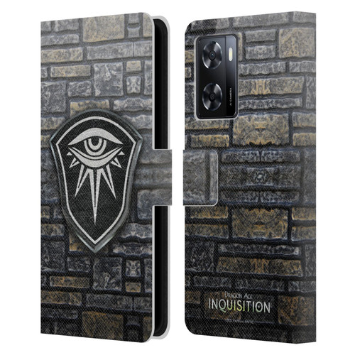 EA Bioware Dragon Age Inquisition Graphics Distressed Crest Leather Book Wallet Case Cover For OPPO A57s