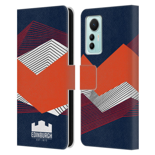Edinburgh Rugby Graphics Shapes Leather Book Wallet Case Cover For Xiaomi 12 Lite