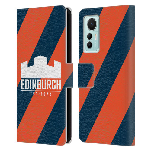 Edinburgh Rugby Logo Art Diagonal Stripes Leather Book Wallet Case Cover For Xiaomi 12 Lite