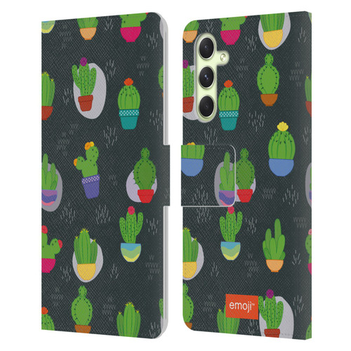 emoji® Cactus And Pineapple Pattern Leather Book Wallet Case Cover For Samsung Galaxy A54 5G