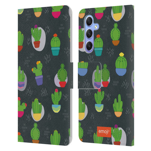 emoji® Cactus And Pineapple Pattern Leather Book Wallet Case Cover For Samsung Galaxy A34 5G