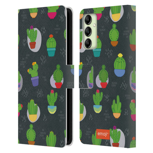 emoji® Cactus And Pineapple Pattern Leather Book Wallet Case Cover For Samsung Galaxy A14 5G