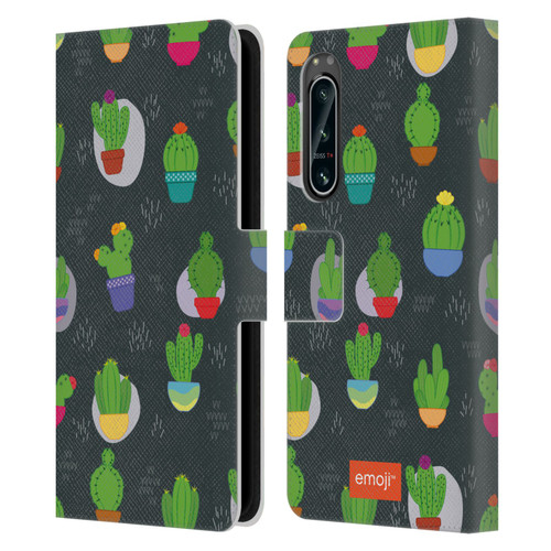 emoji® Cactus And Pineapple Pattern Leather Book Wallet Case Cover For Sony Xperia 5 IV