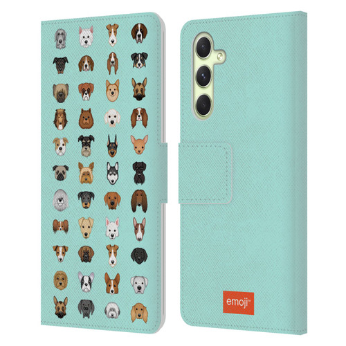 emoji® Dogs Breeds Leather Book Wallet Case Cover For Samsung Galaxy A54 5G