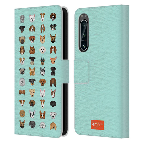 emoji® Dogs Breeds Leather Book Wallet Case Cover For Sony Xperia 5 IV