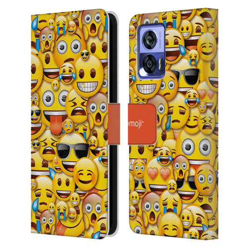 emoji® Full Patterns Smileys Leather Book Wallet Case Cover For Motorola Edge 30 Neo 5G