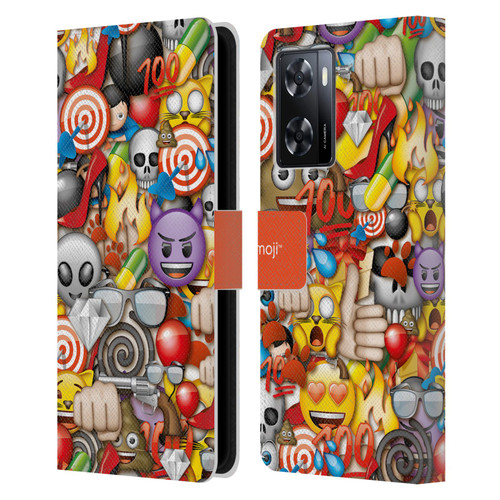 emoji® Full Patterns Assorted Leather Book Wallet Case Cover For OPPO A57s