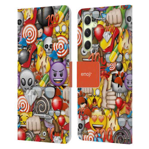 emoji® Full Patterns Assorted Leather Book Wallet Case Cover For Samsung Galaxy A54 5G