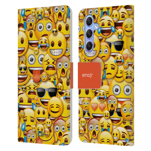 emoji® Full Patterns Smileys Leather Book Wallet Case Cover For Samsung Galaxy A34 5G