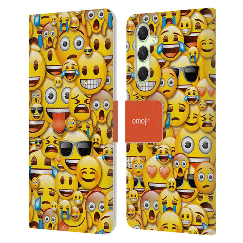 emoji® Full Patterns Smileys Leather Book Wallet Case Cover For Samsung Galaxy A54 5G