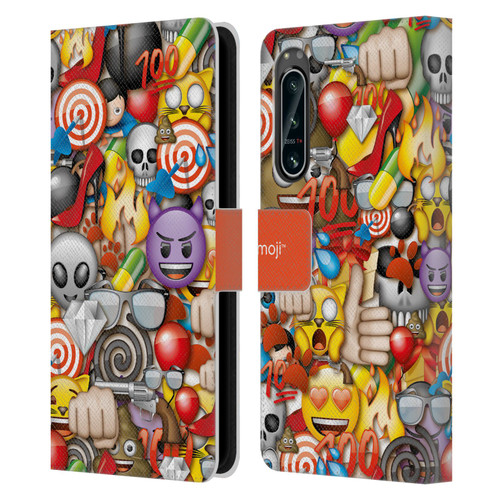 emoji® Full Patterns Assorted Leather Book Wallet Case Cover For Sony Xperia 5 IV