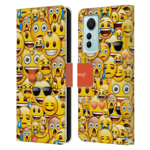 emoji® Full Patterns Smileys Leather Book Wallet Case Cover For Xiaomi 12 Lite