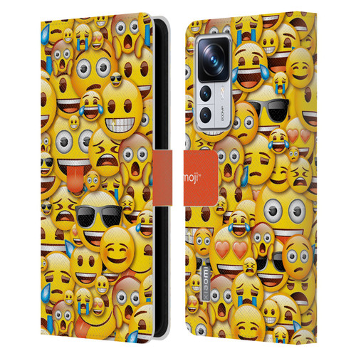 emoji® Full Patterns Smileys Leather Book Wallet Case Cover For Xiaomi 12T Pro