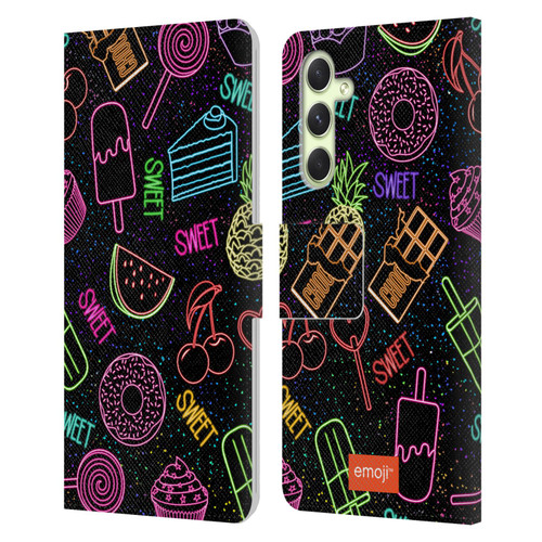 emoji® Neon Sweet Leather Book Wallet Case Cover For Samsung Galaxy A54 5G