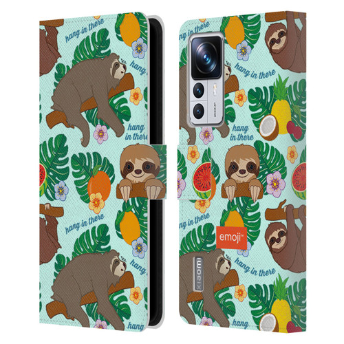 emoji® Sloth Tropical Leather Book Wallet Case Cover For Xiaomi 12T Pro