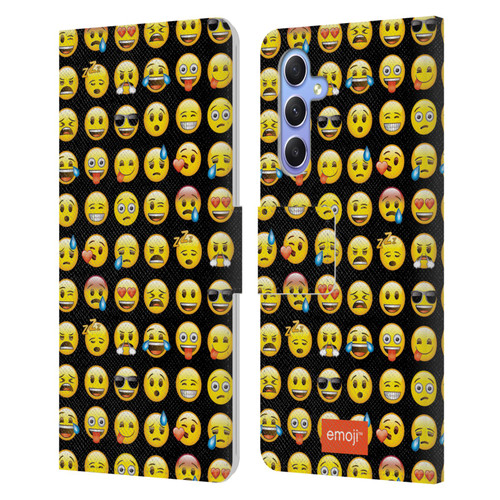 emoji® Smileys Pattern Leather Book Wallet Case Cover For Samsung Galaxy A34 5G