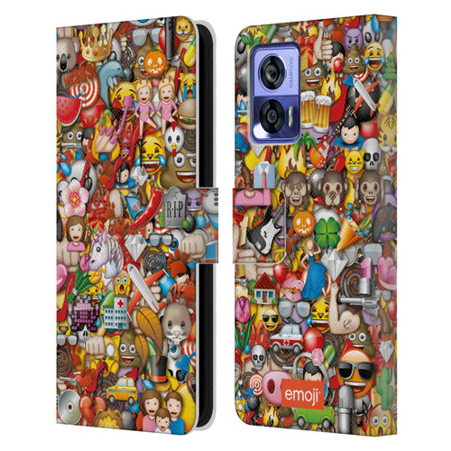 emoji® Trendy Full Pattern Leather Book Wallet Case Cover For Motorola Edge 30 Neo 5G