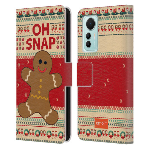 emoji® Ugly Christmas Gingerbread Leather Book Wallet Case Cover For Xiaomi 12 Lite