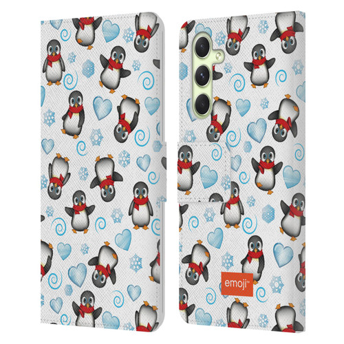 emoji® Winter Wonderland Penguins Leather Book Wallet Case Cover For Samsung Galaxy A54 5G