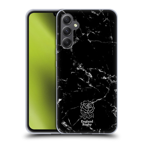 England Rugby Union Marble Black Soft Gel Case for Samsung Galaxy A34 5G
