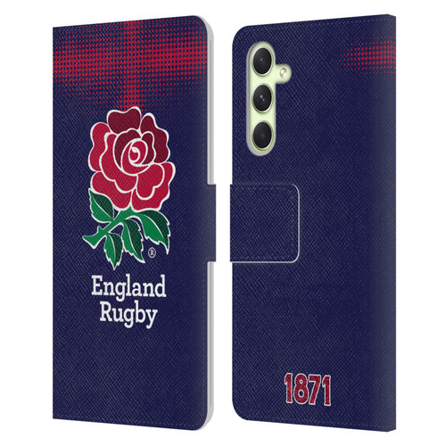 England Rugby Union 2016/17 The Rose Alternate Kit Leather Book Wallet Case Cover For Samsung Galaxy A54 5G