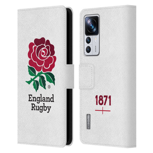 England Rugby Union 2016/17 The Rose Home Kit Leather Book Wallet Case Cover For Xiaomi 12T Pro