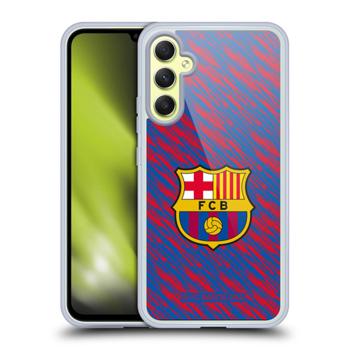 FC Barcelona Crest Patterns Glitch Soft Gel Case for Samsung Galaxy A34 5G