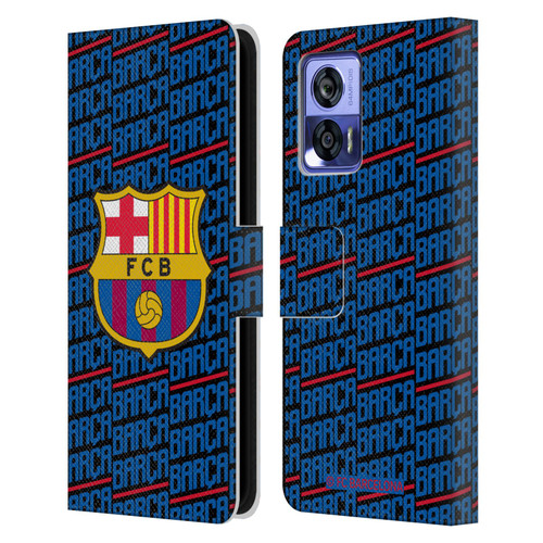 FC Barcelona Crest Patterns Barca Leather Book Wallet Case Cover For Motorola Edge 30 Neo 5G