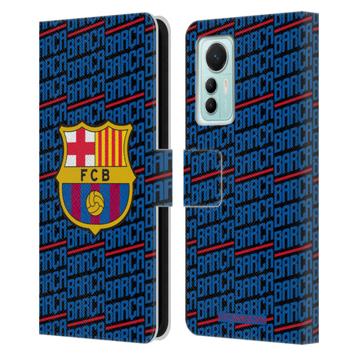 FC Barcelona Crest Patterns Barca Leather Book Wallet Case Cover For Xiaomi 12 Lite