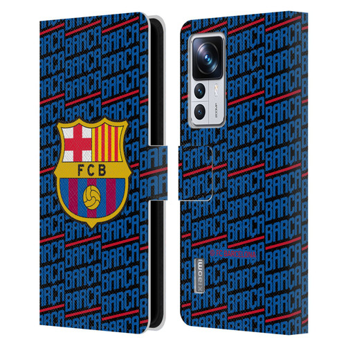 FC Barcelona Crest Patterns Barca Leather Book Wallet Case Cover For Xiaomi 12T Pro