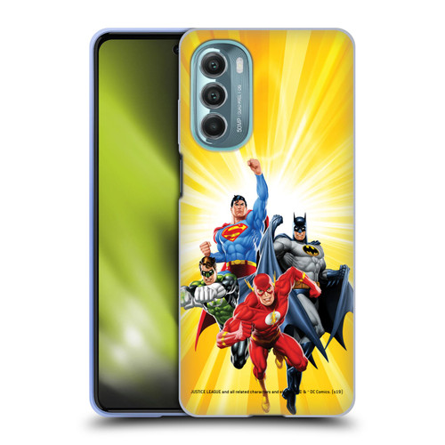 Justice League DC Comics Airbrushed Heroes Yellow Soft Gel Case for Motorola Moto G Stylus 5G (2022)