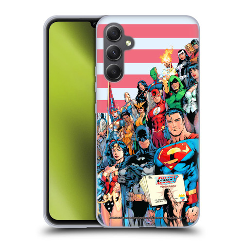 Justice League DC Comics Comic Book Covers Of America #1 Soft Gel Case for Samsung Galaxy A34 5G
