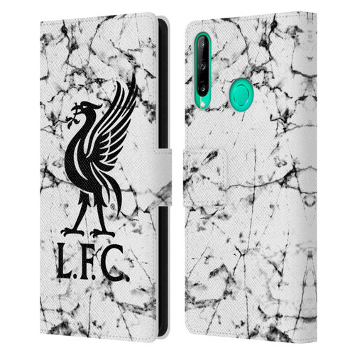 Liverpool Football Club Marble Black Liver Bird Leather Book Wallet Case Cover For Huawei P40 lite E