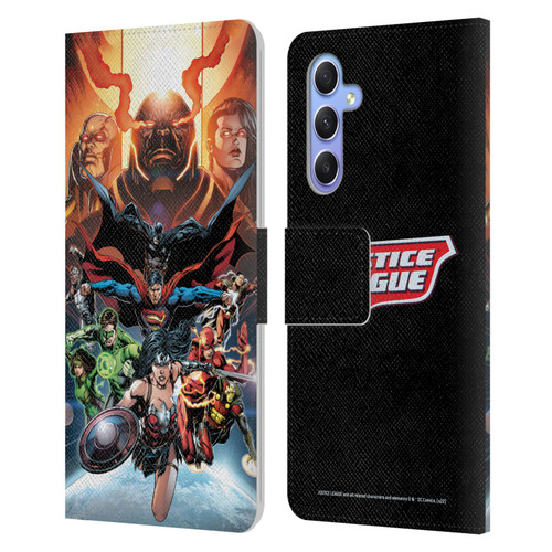 Justice League DC Comics Comic Book Covers #10 Darkseid War Leather Book Wallet Case Cover For Samsung Galaxy A34 5G