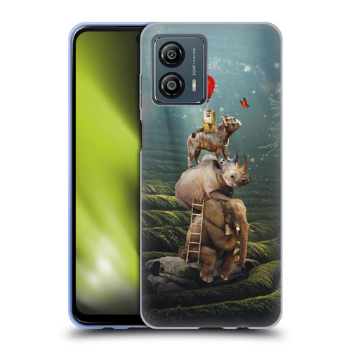 Klaudia Senator French Bulldog 2 Friends Reaching Butterfly Soft Gel Case for Motorola Moto G53 5G