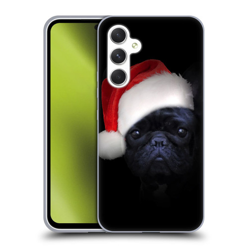 Klaudia Senator French Bulldog 2 Christmas Hat Soft Gel Case for Samsung Galaxy A54 5G