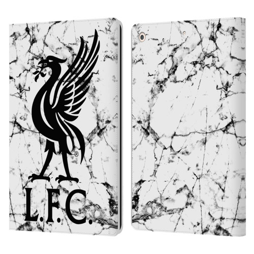 Liverpool Football Club Marble Black Liver Bird Leather Book Wallet Case Cover For Apple iPad 10.2 2019/2020/2021