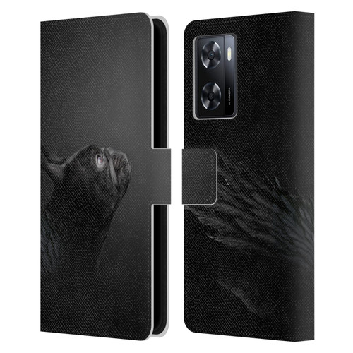 Klaudia Senator French Bulldog Angel Leather Book Wallet Case Cover For OPPO A57s