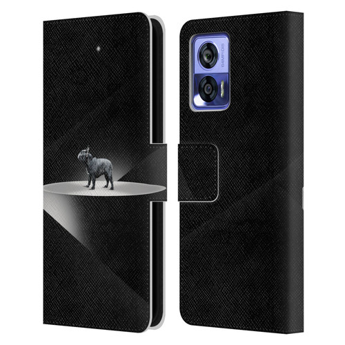 Klaudia Senator French Bulldog 2 Wandering Leather Book Wallet Case Cover For Motorola Edge 30 Neo 5G