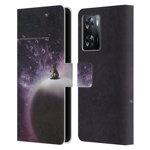 Klaudia Senator French Bulldog 2 In The Galaxy Leather Book Wallet Case Cover For OPPO A57s