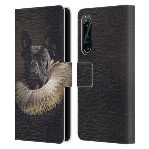 Klaudia Senator French Bulldog 2 King Leather Book Wallet Case Cover For Sony Xperia 5 IV