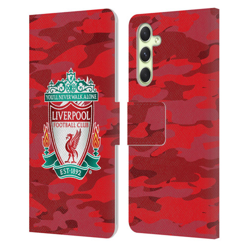 Liverpool Football Club Camou Home Colourways Crest Leather Book Wallet Case Cover For Samsung Galaxy A54 5G