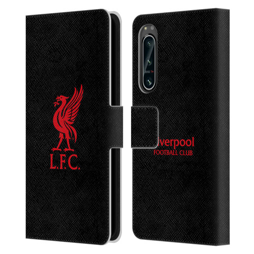 Liverpool Football Club Liver Bird Red Logo On Black Leather Book Wallet Case Cover For Sony Xperia 5 IV